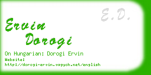 ervin dorogi business card